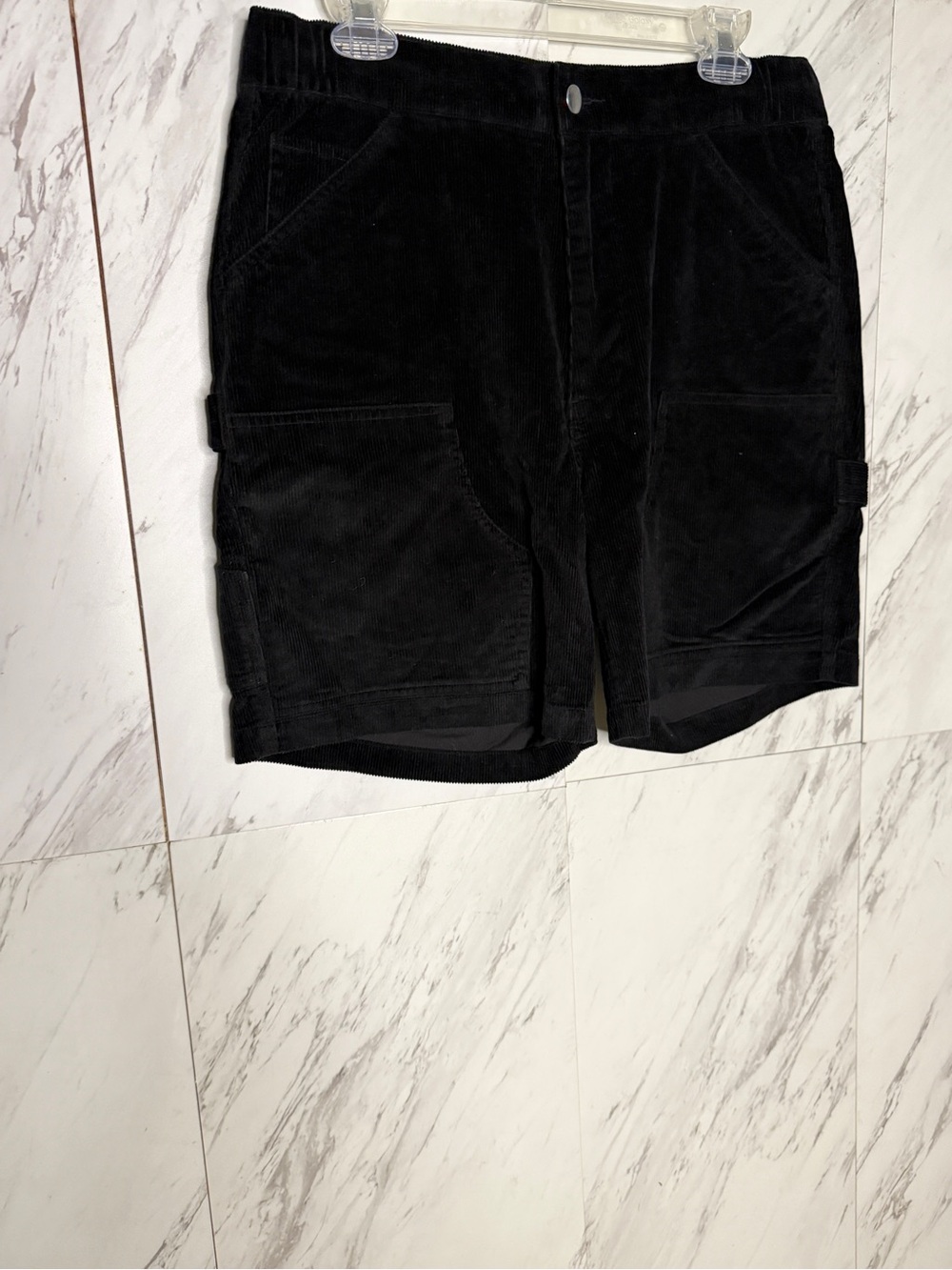 3/$50 LCKR Black Corduroy Cargo Painters Utility Shorts SZ L